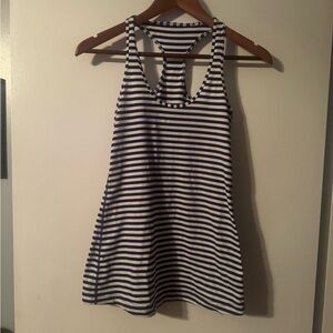 Lululemon Athletica Navy and White Striped Tank Top